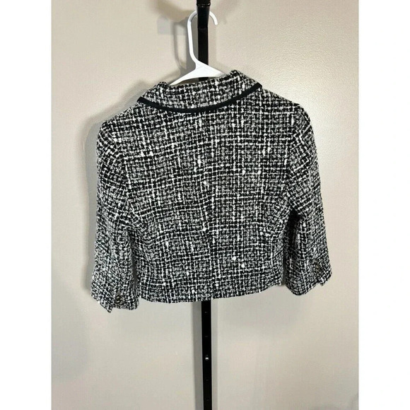 Express Black/White Wool Blend Crop Blazer Size 6 Y2K - Picture 6 of 8